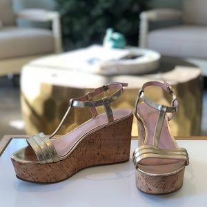 Kate Spade Tallin Gold Wedges